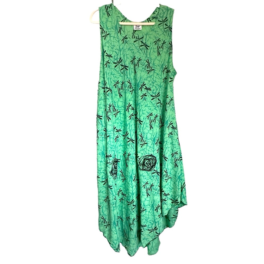 POCKETS! Maxi Dress, Dragonfly and textured flower detail OS